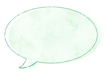 シンプルな水彩手描きの吹き出し グリーン