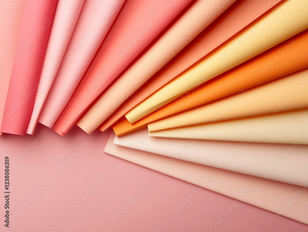Poster Gradient Paper Spectrum Modern Art Display with Smooth Transition of Warm Hues - Visual Content for Creative Marketing and Contemporary Art Installations