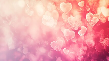 Romantic pink banner with a combination of heart shapes and a soft gradient background  Ideal for Valentine s Day wedding or romantic themed designs and projects