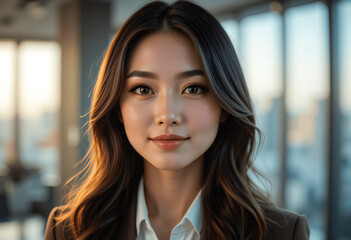 Naklejka premium Headshot Professional Woman in Corporate Setting