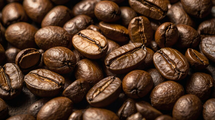 Naklejka premium Artistic Coffee Beans Flat Lay