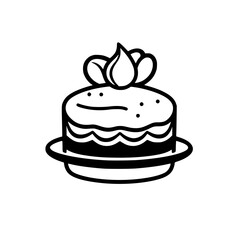 A delectable cake, perfect for birthdays or any celebration. This image showcases a delicious dessert, beautifully decorated with frosting and ready to be enjoyed.