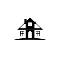 Modern House Icon: Simple Black and White House Symbol for Real Estate, Architecture, and Home Design