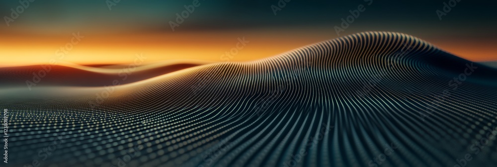 Aufkleber Contemporary Digital Waveform Visualization Abstract Geometric Patterns in Luxe Metal Optic Textures - Cutting-Edge Sci-Fi Content for Tech Innovation and Futuristic Marketing