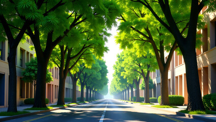 Trees Lining the City Streets