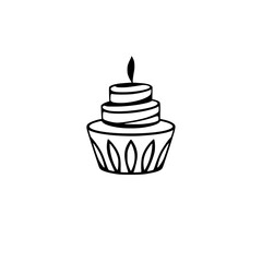 A delightful three-layered cake with a single candle, perfect for birthdays and celebrations. This image is ideal for websites, blogs, and social media related to food, baking, and festivities.