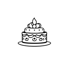A delightful image of a birthday cake, perfect for celebrations and adding a touch of sweetness to your designs. This charming illustration captures the essence of joy and deliciousness.