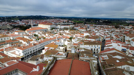 drone, vista a&eacute;rea &Eacute;vora, Alentejo, casas e telhados