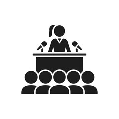 Woman Public Speaker Icon