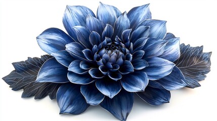 Obraz premium Stunning Blue Dahlia: A Close-Up of an Exquisite Paper Flower
