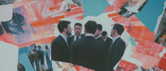 Collage reflecting teamwork among business professionals in a creative environment