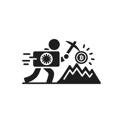 Digital Crypto Mining Icon