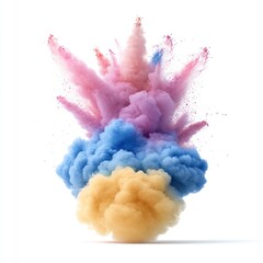 Fototapeta premium Abstract Colorful Happy Holi Background with Ink Cloud for Indian Color Festival Greetings and Celebration
