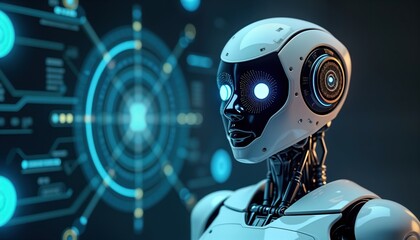 Modern virtual assistant chatbot interacts with client. AI-driven customer service solution displayed with friendly bot. Instant response, seamless service shown. Tech support platform catered to