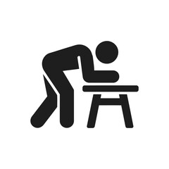 Fototapeta premium Person bent over icon