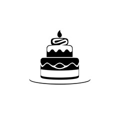 A delightful image of a three-layered birthday cake, adorned with a single lit candle. Perfect for celebrating special occasions and adding a touch of sweetness to your designs.
