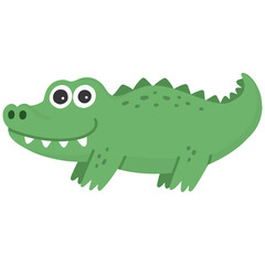 Hand drawn alligator cartoon illustration 