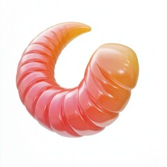 Soft plastic worm bait with a realistic wiggling motion, isolated on a clean white background