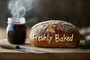 Artisanal Spring Brunch Rustic French Bread with Golden Butter Typography - Culinary and Cozy Lifestyle for Modern Gastronomy Enthusiasts