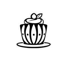 A delectable cupcake, exquisitely decorated with whipped cream and a hint of chocolate. This image is perfect for bakeries, cafes, and dessert lovers. Indulge in its sweetness!