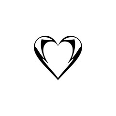 Elegant Black Heart Symbol: Minimalist Love Design, Perfect for Valentines or Romantic Projects