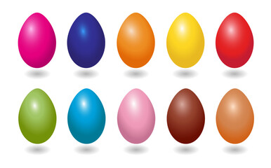Set of colorful Easter eggs