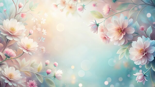 Soft pastel colors blended with delicate petals create a serene abstract floral background, serenity , background
