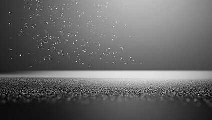 Glittering Particles on a Light Gray Backdrop