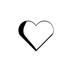 Simple Black and White Heart Icon: Minimalist Love Symbol, Perfect for Valentines, Cards, and Design Projects