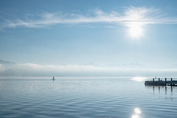 petit matin hivernal sur le la de Genève
