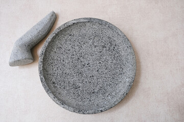 Cobek Batu or mortar and pestle, stone craft
