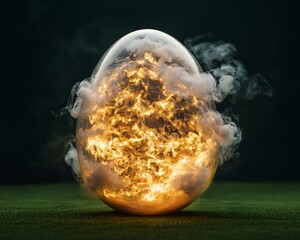 Modern Easter Elegance Hyper-Realistic Smoke Formed Egg in Pastels with Subtle Lightning - Spring Ambiance and Retail Display Innovation for Seasonal Marketing