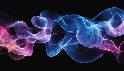 Obraz premium Abstract Swirling Light Streaks, Neon Blue and Pink Illustration, Glowing Digital Art Design