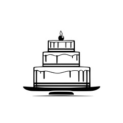 Three-Layered Cake with Dripping Icing and Cherry on Top: A Delicious Dessert for Any Occasion