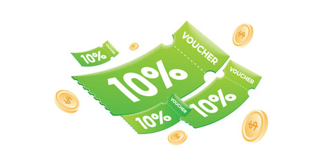 Voucher card cash back template design with coupon code promotion. Premium special price offers sale coupon.