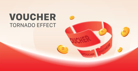 The coupons fly around forming a tornado, shooting out lucky coins.