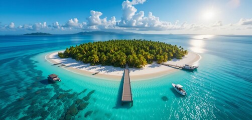 Tropical Island Aerial View