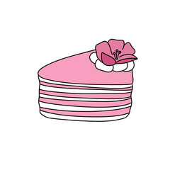A pink cake with a flower on top