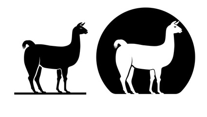 lama emblem, black isolated silhouette