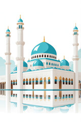 Obraz premium AI generative. Graphic illustration of mosque for element ramadan kareem of greeting card on white background. 4