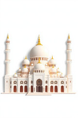 Obraz premium AI generative. Graphic illustration of mosque for element ramadan kareem of greeting card on white background. 6