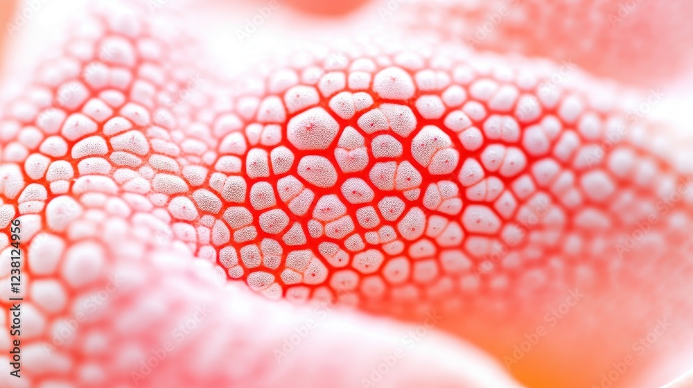 Poster Close-Up of Intricate Coral Texture in Soft Pink and White Colors with Unique Patterns and Details