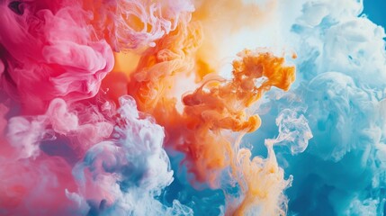 Fototapeta premium Colorful Swirls of Ink in Water Creating Beautiful Abstract Patterns