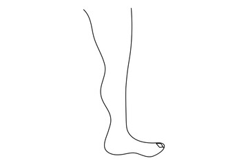 Foot sole continuous one line art of isolated outline vector flat  illustration