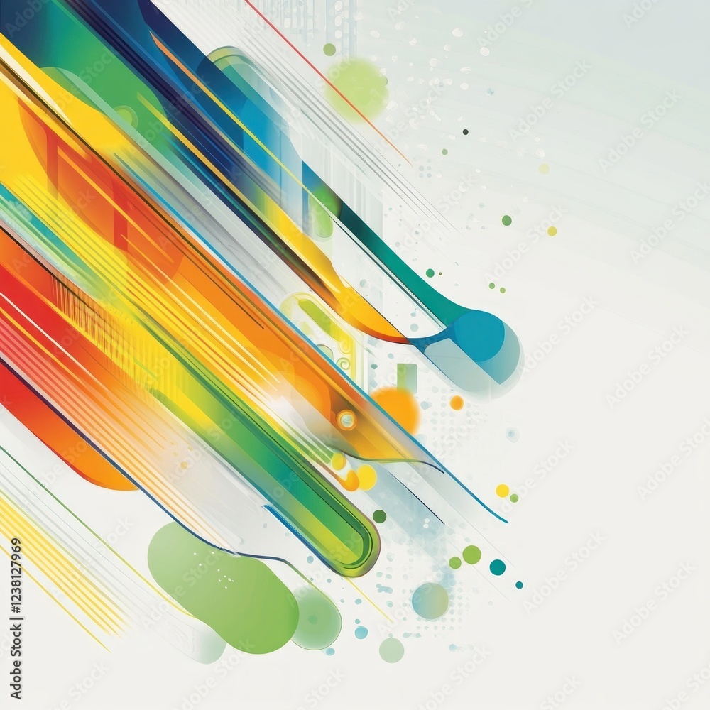 Leinwandbilder vibrant abstract background with colorful diagonal lines and geometric shapes in a modern artistic s