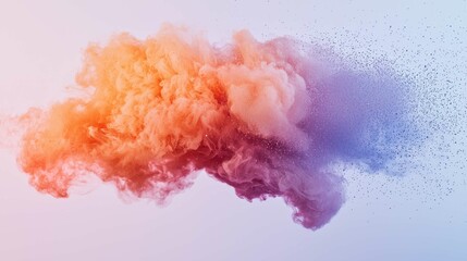 Fototapeta premium Colorful Smoke Cloud in Soft Pastel Shades on Light Background