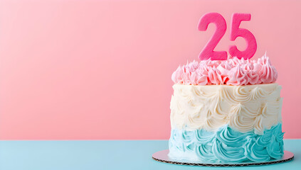 Happy Birthday 25th on the cake