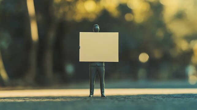 Strichfigur h&Atilde;&curren;lt einen gro&Atilde;&Yuml;en Brief und zeigt ihn stolz in die Kamera, mit einem neutralen Hintergrund f&Atilde;&frac14;r vielseitige Nutzung