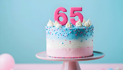Happy Birthday 65th on the cake