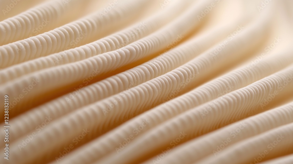 Aufkleber Close-Up View of Delicate Cream Textile with Curved Lines and Soft Texture for Background or Design Use